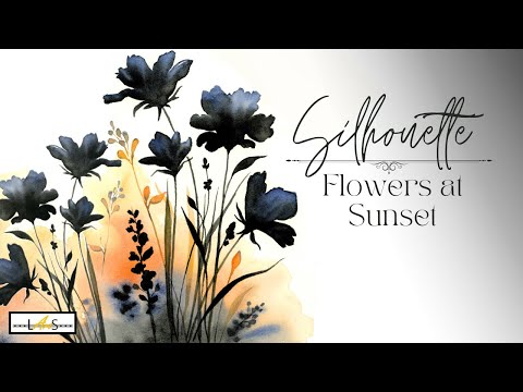 STRIKING!! 🤩 Sunset Silhouettes! Watercolor: Painting with Black...Easy and Stunning Wild Flowers!