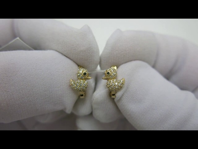 Золоті сережки "Каченята" сзх72 Відео огляд