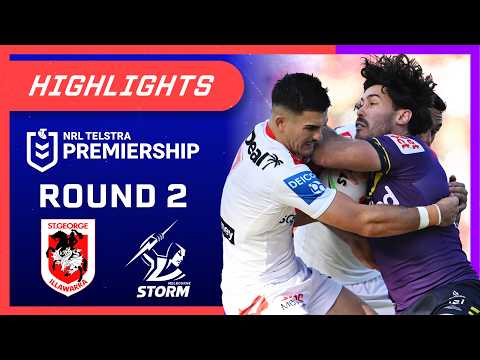 NRL Highlights: Dragons v Storm - Round 2 | NRL on Nine