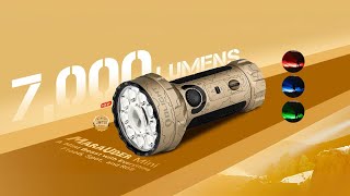 OLIGHT Marauder Mini 7000流明 600米 RGB三色光 遠射+泛光手電筒 高亮度  #實測影片 #軍綠色 #電筒王 #亮度開箱