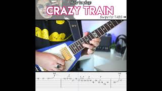 CRAZY TRAIN âa¢ Guitar Solo SLOW LESSON w/TABS