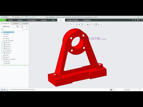 Creo Tutorial " MACHINE PART-1 " #creo #3Dmodelling #machineparts #creotutorial #trending #support
