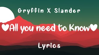 Gryffin, Slander - All You Need To Know (Lyrics) ft. Calle Lehmann
