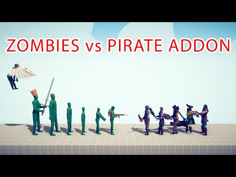 ZOMBIES Team vs PIRATE ADDON Team - Totally Accurate Battle Simulator TABS