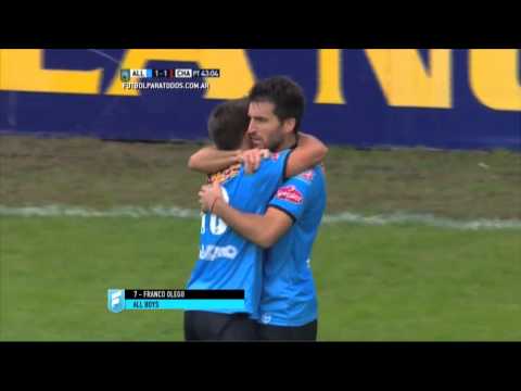 Gol de Olego. All Boys 1 - Chacarita 1. Fecha 18. B Nacional 2015. FPT