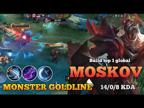 MOSKOV BEST BUILD 2022 | 14 KILL MOSKOV MONSTER GOLDLANE - MOBILE LEGENDS