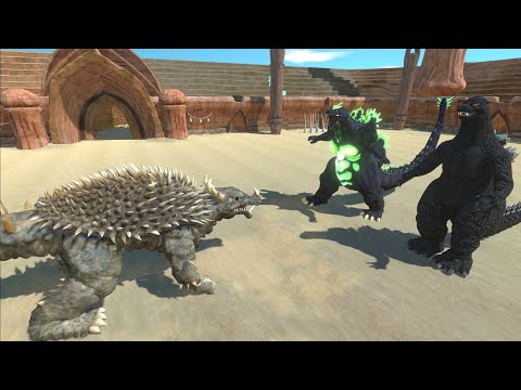 ANGUIRUS VS SUPER GODZILLA & HEISEI GODZILLA  WHO WILL WIN - Animal Revolt Battle Simulator