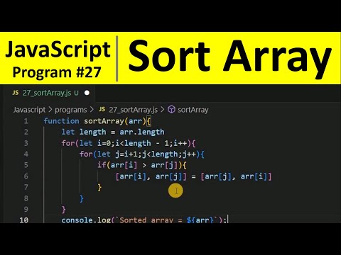 Javascript Program 27 Sort An Array In Ascending Order In Javascript