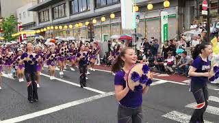 日本東北山形花笠祭，花笠舞遊行：運動型啦啦隊風格。