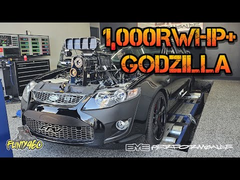 1,000RWHP+ BLOWN GODZILLA FG FALCON HITS THE DYNO!!!