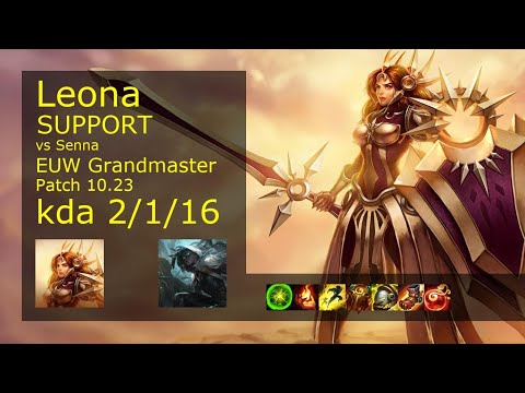 Leona Support vs Senna - EUW Grandmaster 2/1/16 Patch 10.23 Gameplay