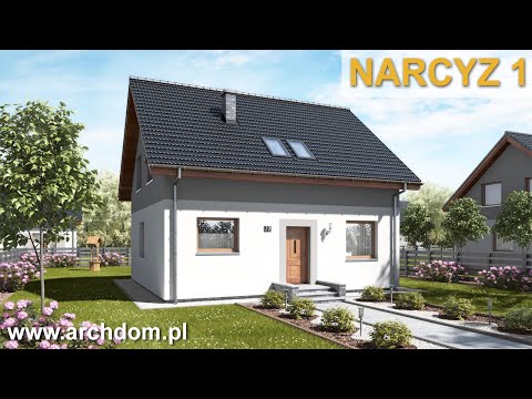 Dom jednorodzinny parterowy z poddaszem Narcyz 1- prezentacja projektu domu - ArchDOM Projekty Domów