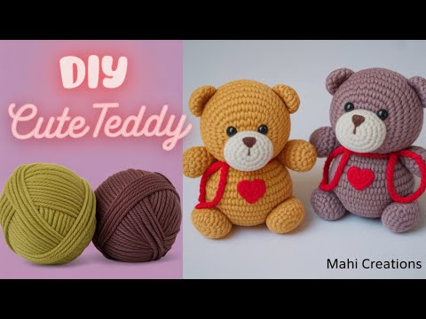 Super Easy Pom Pom Teddy Bear 🧸 Making Idea with Fingers - DIY Pom Pom Teddy -How To Make Yarn Teddy