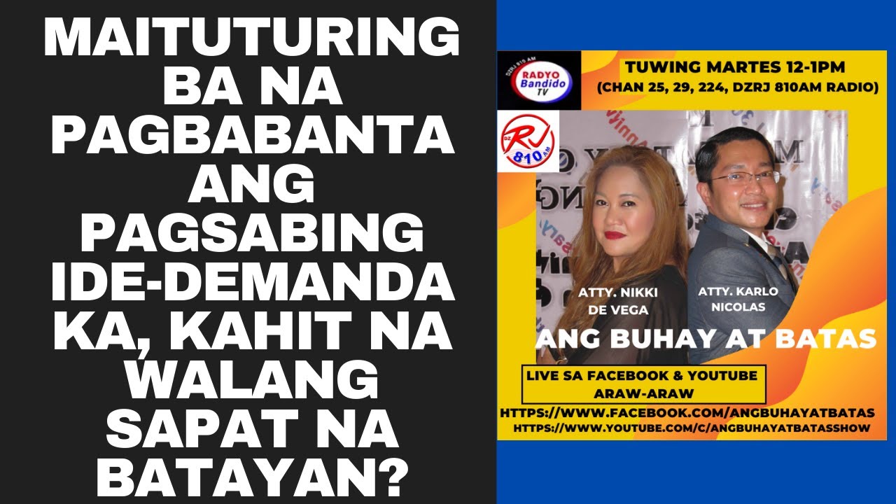 Putar video MAITUTURING BA NA PAGBABANTA ANG PAGSABING IDE-DEMANDA KA, KAHIT NA WALANG SAPAT NA BATAYAN sekarang MAITUTURING BA NA PAGBABANTA ANG PAGSABING IDE-DEMANDA KA, KAHIT NA WALANG SAPAT NA BATAYAN