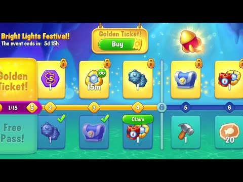 @Fishdom Win Strikes Level 10252 - Special Level 10255 Challenge. Bright Lights Festival Level 4 🔓