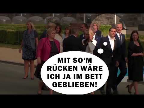 Kein Alkohol! EU Clown Juncker hatte Rücken   NATO Gipfel 12 07 2018 Jean Claude Juncker not drunk