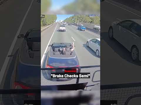 Scammer Brake Checks Semi!