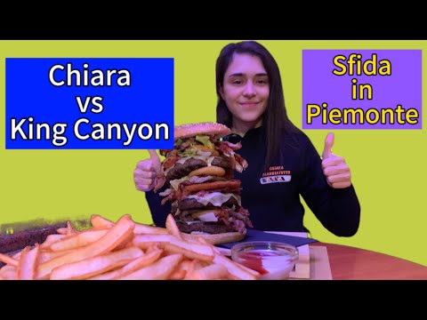 FOOD CHALLENGE IN PIEMONTE - CHIARA MANGIATUTTO VS KING CANYON - QUASI 3 KG HAMBURGER E PATATINE
