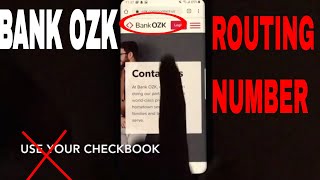 ✅  What Is Bank Of Ozarks OZK Routing Number  🔴