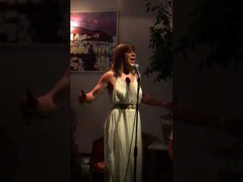 Anna Palermo sings at Montparnasse Piano Bar in Mykonos Greece with Rick Jensen on piano