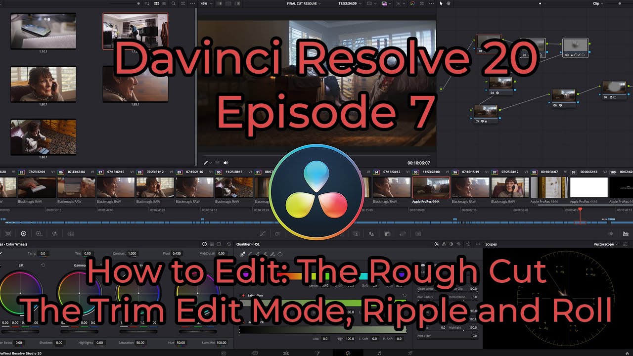 Davinci Resolve 20 - Episode 7 - How to Edit in Resolve: The Rough Cut, The Trim Edit Mode Tool