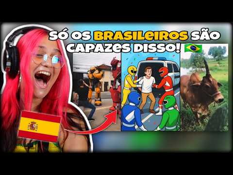 GRINGA reage a coisas que SÓ acontecem no BRASIL! 🇧🇷