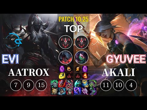 DFM Evi Aatrox vs gyuvee Akali Top - KR Patch 10.25