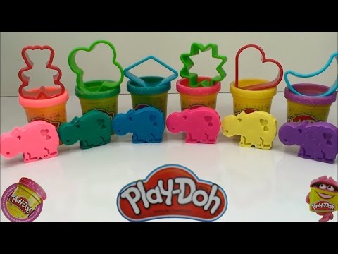 Play doh Sparkle Compound Collection Hippo Molds Shape molds creative playdough ideas Video