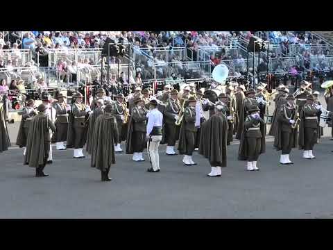 Band of the Polish Border Guard march off at Edinburgh Military Tattoo 2025
