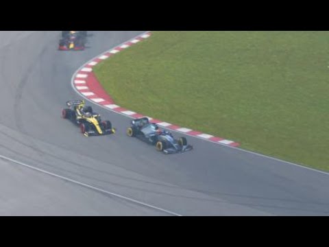 F1® 2020 Safety Car Restart Startline Overtake (TV pictures )