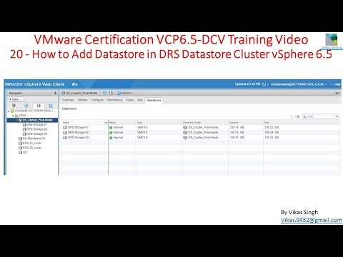 VMware Certification VCP 6.5 - 20 How to Add Datastore in DRS Datastore Cluster on vSphere 6.5