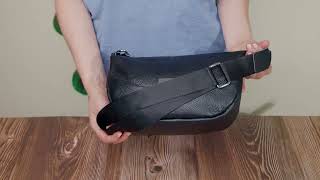 Шкіряна сумка жіноча через плече з незвичайним бігунком брелоком Vintage 22615 чорна