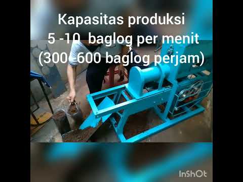 MESIN PRESS BAGLOG JAMUR OTOMATIS - MESIN PRESS BAGLOG - DG MOTOR LISTRIK 1 HP - MESIN BAGLOG PADAT