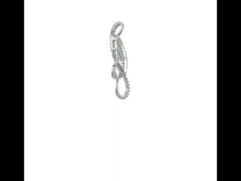 14k White Gold 1/4ct. Blue and White Real Diamond Fancy Chain Slide