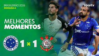 CRUZEIRO 1 X 1 CORINTHIANS | MELHORES MOMENTOS | 4ª RODADA BRASILEIRÃO 2026 | sportv