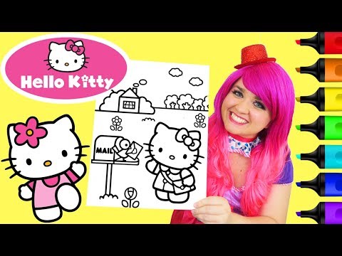 Coloring Hello Kitty Sanrio Coloring Book Page Colored Markers Prismacolor | KiMMi THE CLOWN Video