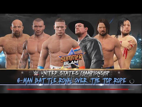 6-Man Battle Royal Over The Top Rope - U.S Championship-:WWE-2K17- Gameplay