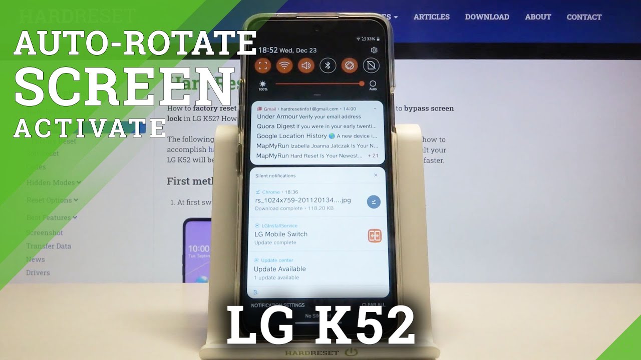 How to Use Auto-Rotate Screen on LG K52 – Auto Rotation Feature