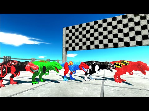 5x Marvel & DC Superheroes TREX Death Run And Death Falling ♦ Animal Revolt Battle Simulator ♦