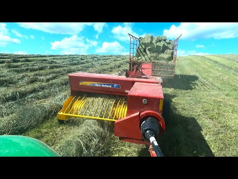 Baling Hay On A Dairy Farm l 1st Crop Small Square Bales l 2024 Hay Season