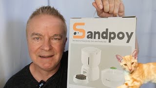SANDPOY Cat Water fountain and Automatic Pet Feeder UNBOXING & REVIEW Cats Love It