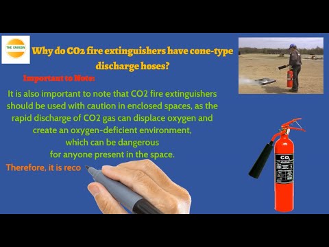 Why do CO2 fire extinguishers have cone-type discharge hoses? and Should FE replace in 10-12 years?