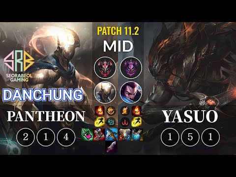 SRB Danchung Pantheon vs Yasuo Mid - KR Patch 11.2