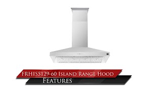 Forno Coppito 60-Inch Island Range Hood, Stainless Steel, LED Lighting, Adjustable Fan Speeds Stainless Steel FRHIS512960 Picture