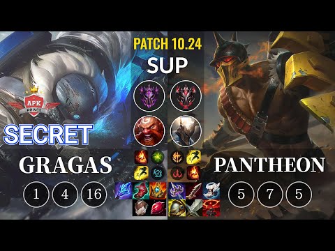 APK Secret Gragas vs Pantheon Sup - KR Patch 10.24