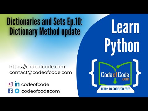 Learn Python Chapter 06 Dictionaries And Sets Ep 10 Dictionary Method Update Codeofcode
