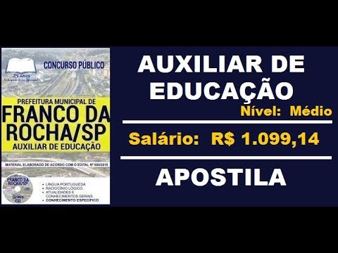 Apostila Concurso Prefeitura Municipal Franco da Rocha SP 2019 Cargo Auxiliar de Educação