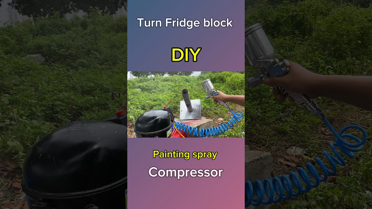 Making painting spray compressor with Fridge block #homemade #creative #diy