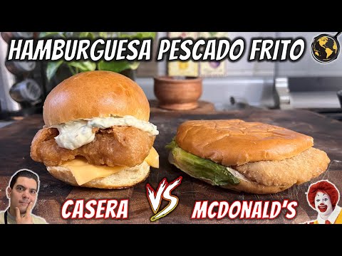 Como Hacer una Hamburguesa de Pescado FRITO en Casa | Cocina Universal