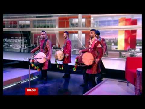 Harry Kalsi with the Dhol Foundation on BBC Breakfast